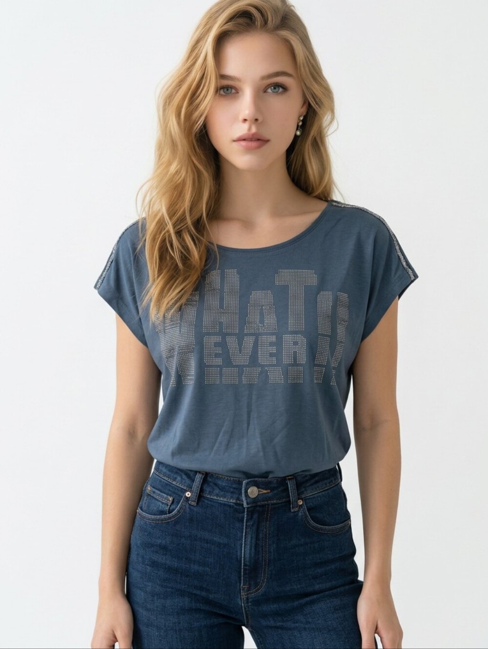 Monari Blue Graphic Short-Sleeve Women's Tee